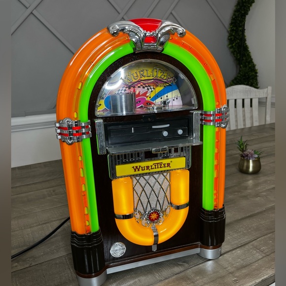 Wurlitzer Jukebox WR-18 Mini Bubbler FM CD Player Boombox System - Picture 4 of 9